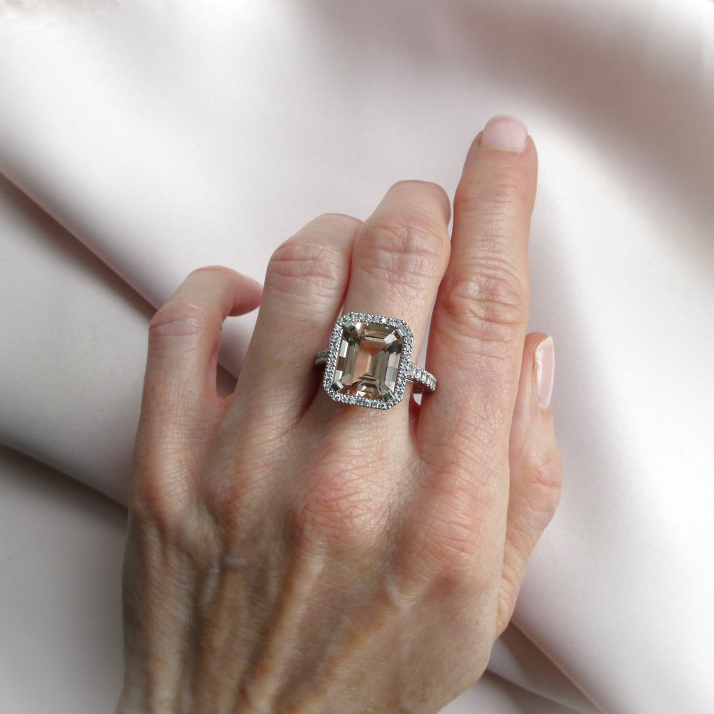 Beryl Lane - Estate JAN LOGAN 18ct White Gold Pink Morganite & Diamond ...