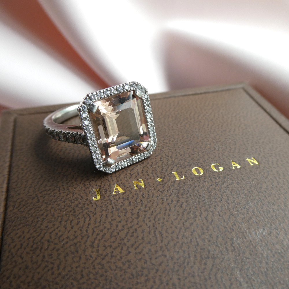 Beryl Lane - Estate JAN LOGAN 18ct White Gold Pink Morganite & Diamond ...