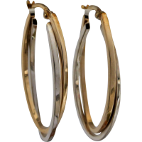 two-tone hoop earrings