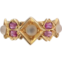victorian moonstone ruby ring