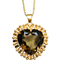 vintage_smoky_quartz_pendant_necklace