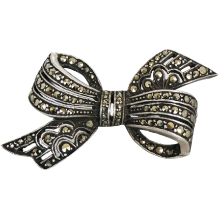 art_deco_french_marcasite_bow_brooch