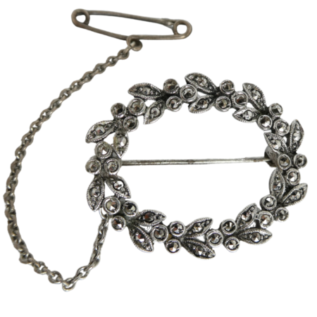 vintage_sterling_silver_marcasite_wreath_brooch_1