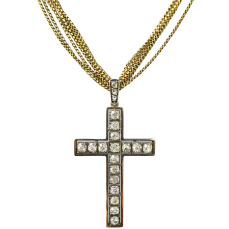 antique_diamond_cross_pendant_necklace_1